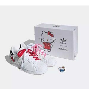 NWOB Hello Kitty x Adidas Superstar White Sneakers Women's 8.5